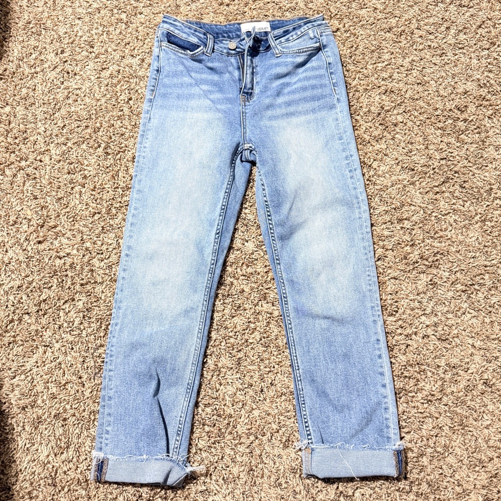 Vervet by Flying Monkey Light Wash Stretch Jeans Size 24 Raw Hem
